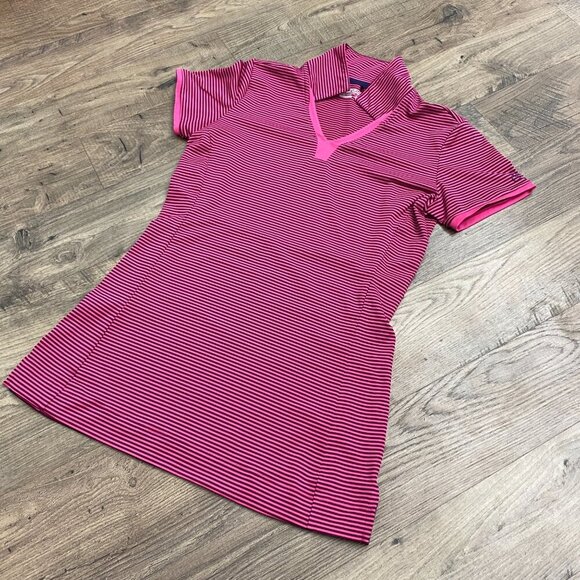 Pink Nike Golf Performance Dri Fit Striped Collared Short Sleeve Shirt Size S - Picture 3 of 8